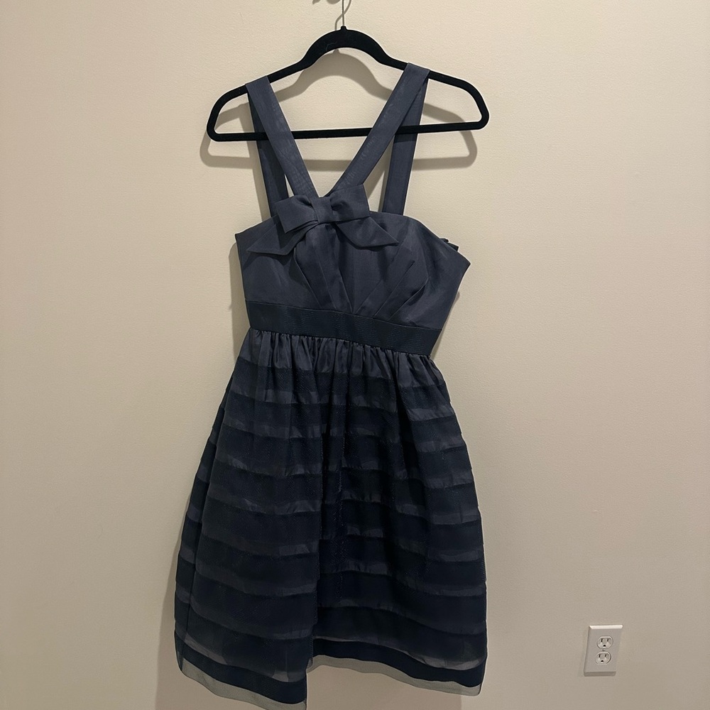 Va Et Vien Elegant Navy Blue Sleeveless Dress